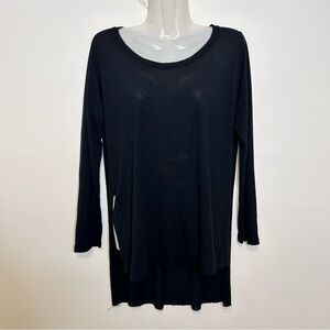 ◾️Able Micro Modal Lightweight Semi Sheer Tunic Long Sleeve Top With Side Splits